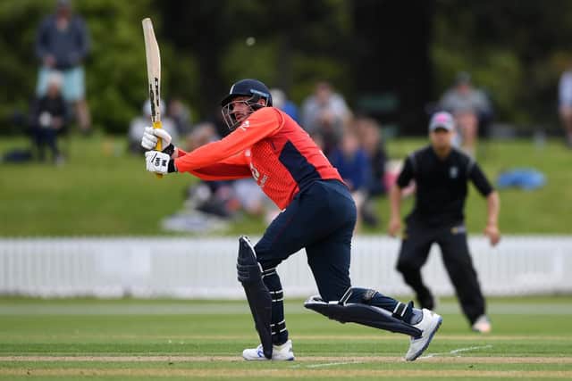 James Vince bats during the tour match between New Zealand XI and England at the Bert Sutcliffe Oval