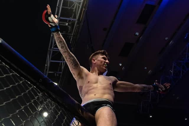 Kye Stevens won his pro MMA debut at Shock N Awe 30. Picture: Vernon Nash (180686-009)