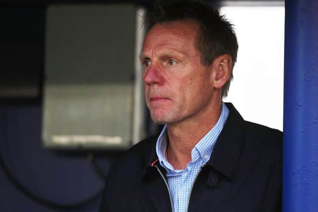 Stuart Pearce put Christian Burgess and Sean Raggett through their paces at Pompey training today. Picture: Joe Pepler