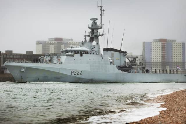 HMS Forth sails from Portsmouth for the Falkland Islands. Picture: LPhot Dan Rosenbaum, FRPU(E)