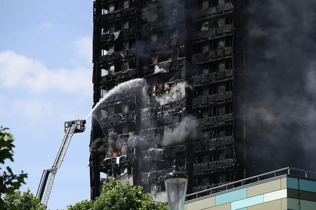 BRAVE: Firefighters tackling the Grenfell Tower blaze Picture: Getty Images