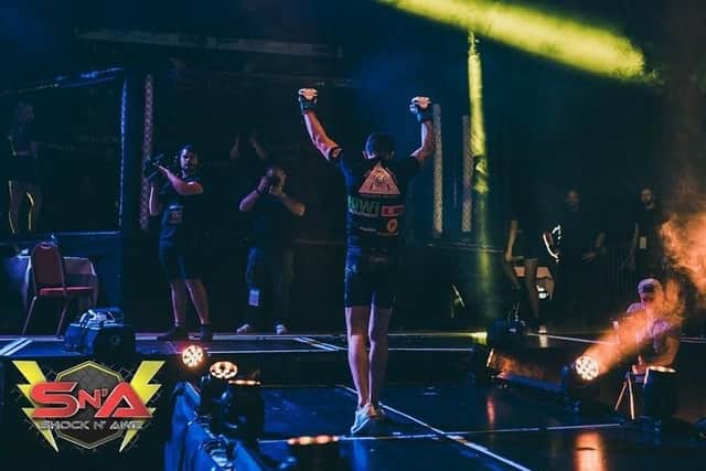 A fighter walks to the cage at Shock N Awe 30. Picture: Shock N Awe