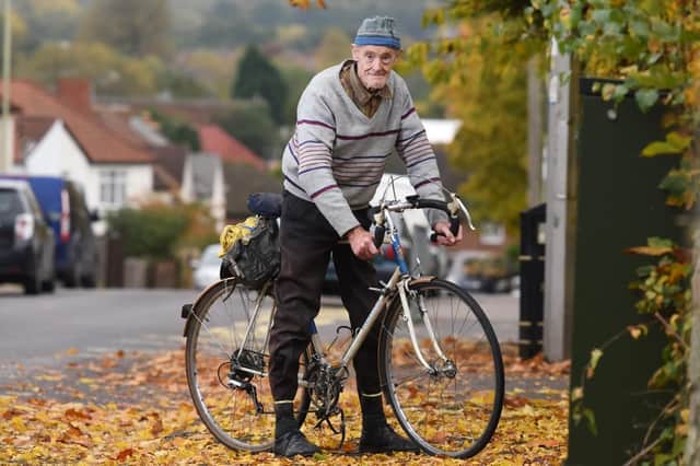 Pictured:  Russ Mantle is set to become the first person in the UK to have cycled one million miles in their lifetime

Retired civil servant Russ Mantle is set to become the first person in the UK to cycle one million miles in their lifetime - having meticulously recorded his mileage for 67 years.  The keen cyclist will this week achieve the astonishing milestone at the age of 82 on his cherished Holdsworth road bike which he has owned since 1964.

Since 1952 Mr Mantle has carefully recorded every ride in his diary as he cycled to and from work, competed in races and pedalled up some of the world's highest mountains during tours across Europe and America.  Mr Mantle - nicknamed 'mile-eater Mantle' by admiring friends in the cycling community - completed a staggering 22,550 miles in 2001, which is nearly enough to circumnavigate the globe.  SEE OUR COPY FOR DETAILS.

 Simon Czapp/Solent News & Photo Agency
UK +44 (0) 2380 458800