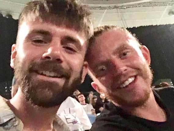 Danny Maggs, 22, from Plymouth (left) and Alistair Raddon, 28, from Southampton who were attacked by a shark in Australia. Picture: GoFundMe/PA Wire