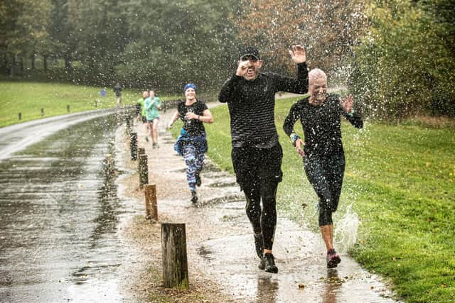 Runners and volunteers brave the strong winds and driving rain at Fareham Parkrun