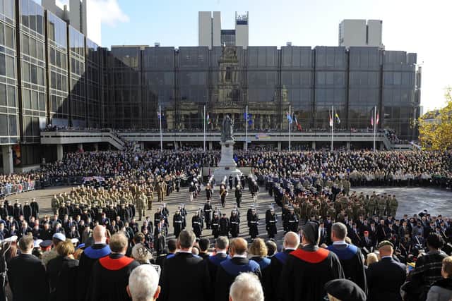 Last year's Remembrance Sunday commemoration in Guildhall Square, Portsmouth
Picture: Malcolm Wells (181111-7429)