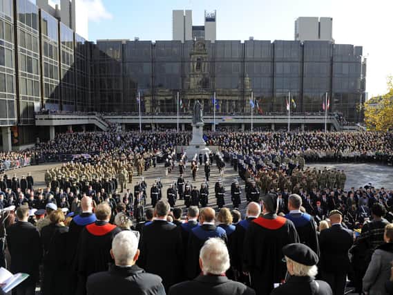 Last year's Remembrance Sunday commemoration in Guildhall Square, Portsmouth 
Picture: Malcolm Wells (181111-7429)