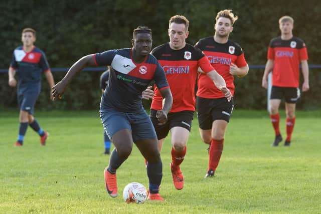 Moulauy Oguman scored twice for Paulsgrove in their 4-3 win over Overton.