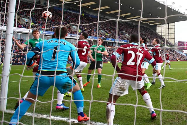 Sean Raggett scores Lincoln's winner against Burnley in the 2016-17 FA Cup   Picture: Clive Brunskill/Getty Images