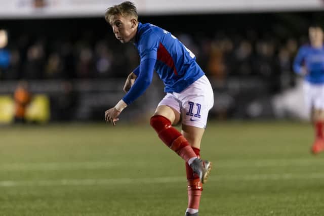 Ronan Curtis bagged for Pompey against Harrogate last night. Picture: Daniel Chesterton