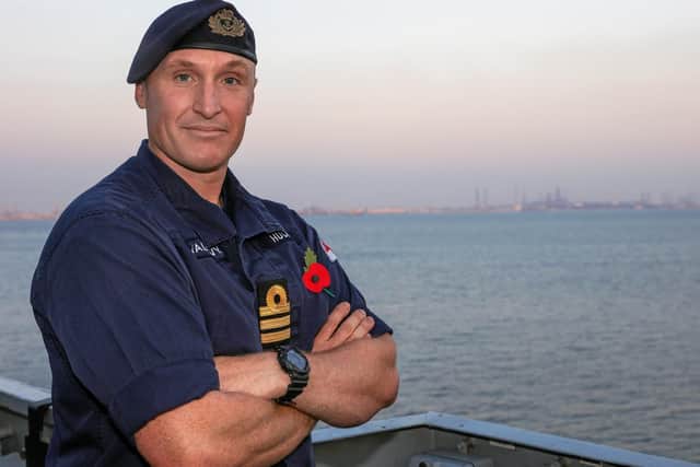 Commander Ollie Hucker, HMS Montroses commanding officer, pictured in Bahrain. Photo: LPhot Rory Arnold