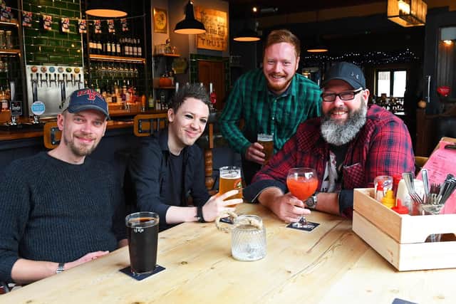 Well deserved awards for The  King Street Tavern in Portsmouth - (left to right) Dan Gates, Mike Bailey, Olly Willers, and Sean Marshall Picture: Malcolm Wells (301019-9162) Byline: Malcolm WellsCredit: The News, PortsmouthSource: The News, Portsmouth