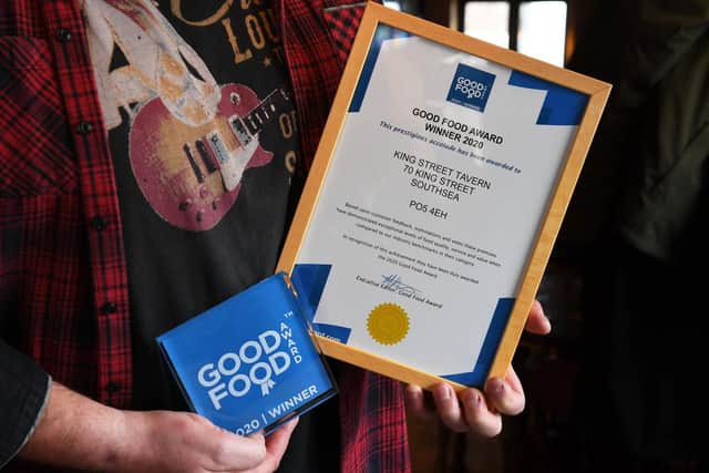 Well deserved awards for The King Street Tavern in Portsmouth -

Picture: Malcolm Wells (301019-9192)

Byline: Malcolm Wells
Credit: The News, Portsmouth
Source: The News, Portsmouth