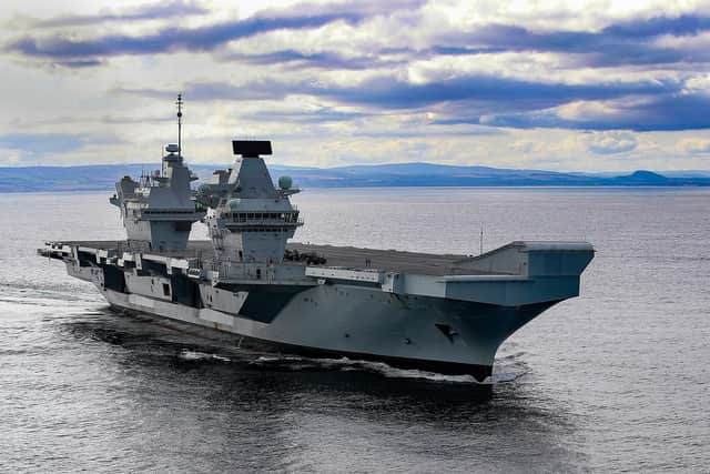 HMS Prince of Wales conducting deck landings on board for the very first time at sea. She was supported by 820 Naval Air Squadron operating the Merlin Mk 11 aircraft during these deck landings. Photo: LPhot Alex Ceolin