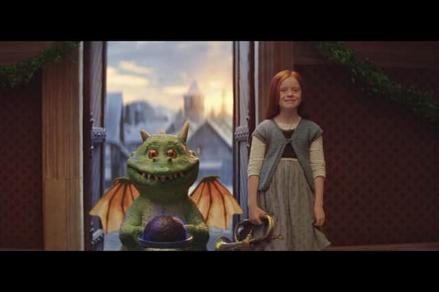 John Lewis & Partners 2019 Christmas advert, Excitable Edgar, which features a baby dragon in a historical village. John Lewis & Partners/PA Wire
