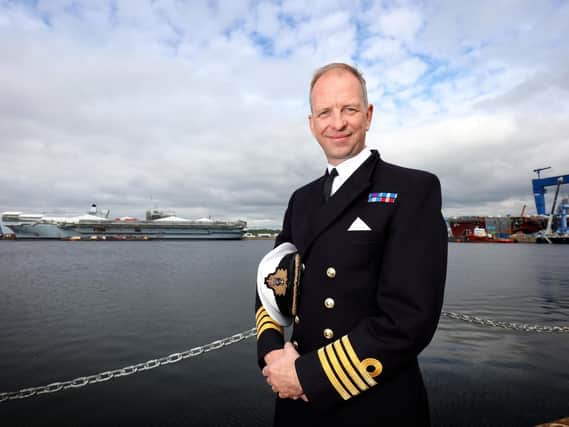Vice-Admiral Jerry Kyd, pictured at Rosyth in 2016 when he became the first commanding officer of HMS Queen Elizabeth. Photo: LPhot Will Haigh