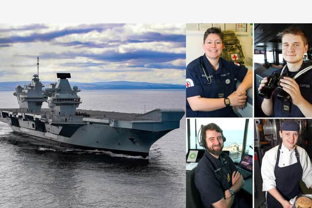 HMS Prince of Wales and some of her staff