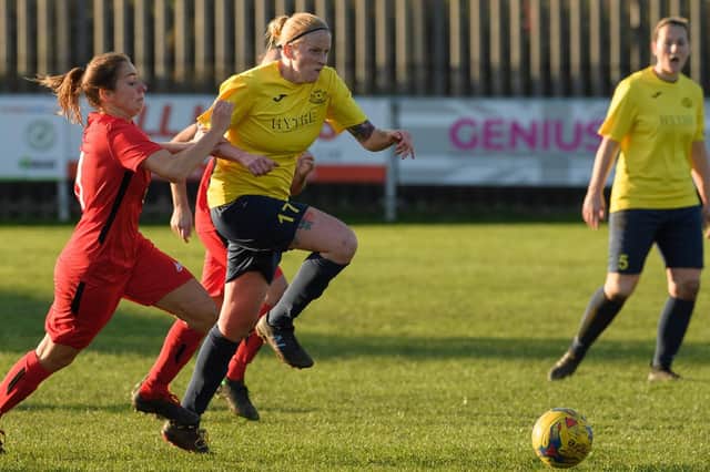 Katie Shorter struck twice in Moneyfields Ladies' Hampshire Cup semi-final win. Picture: Keith Woodland (101119-505)