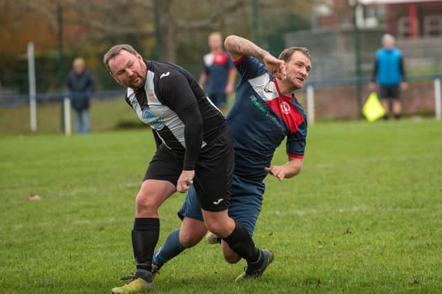 Hayling's Dan Mortimer and Paulsgrove's Jake Warlow.