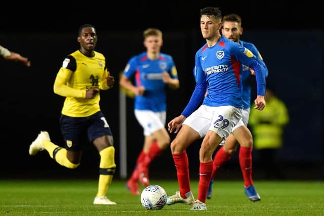 Leon Maloney in action against Oxford in the EFL Trophy. Picture: Graham Hunt