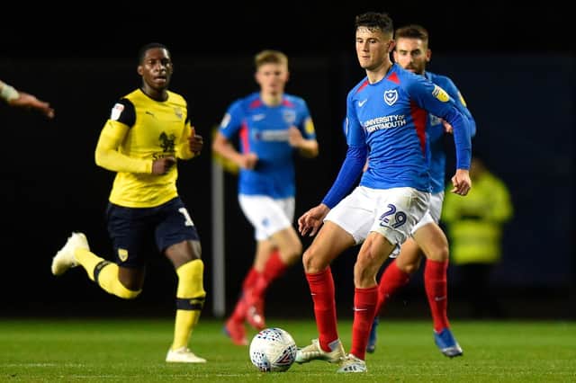 Leon Maloney in action against Oxford in the EFL Trophy. Picture: Graham Hunt