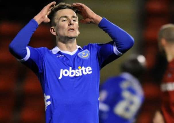 Jed Wallace came close for Pompey at Leyton Orient. Picture: Allan Hutchings
