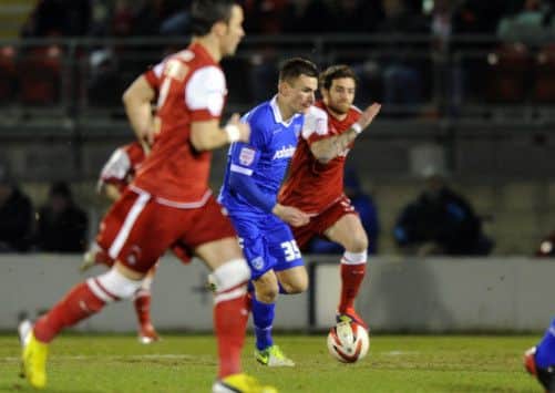 Jed Wallace on the attack at Orient