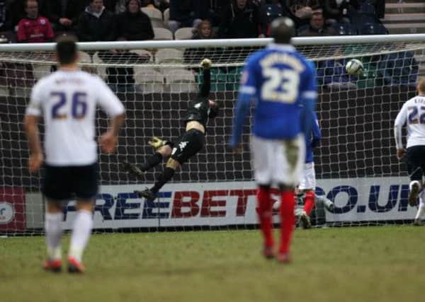 Simon Eastwood is beaten at Preston - but only after making a string of fine saves Picture: Joe Pepler