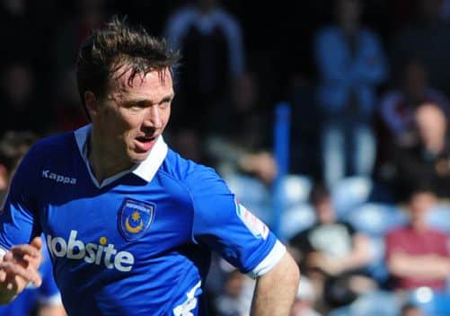 20/4/2013 (SPORT)Action from the match between Portsmouth FC v Sheffield United on Saturday afternoon at Fratton Park.Pictured is: David Connolly during the match.Picture: Sarah Standing (131084-333)