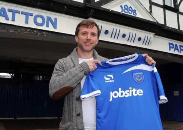 David Connolly outside Fratton Park after rejoining Pompey   Picture: Mick Young