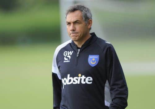 Guy Whittingham takes Pompey training yesterday Picture: Allan Hutchings