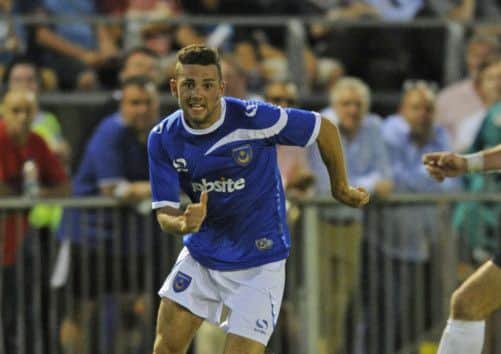 Danny East gets his first taste of action for Pompey against the Hawks on Tuesday night Picture: Ian Hargreaves