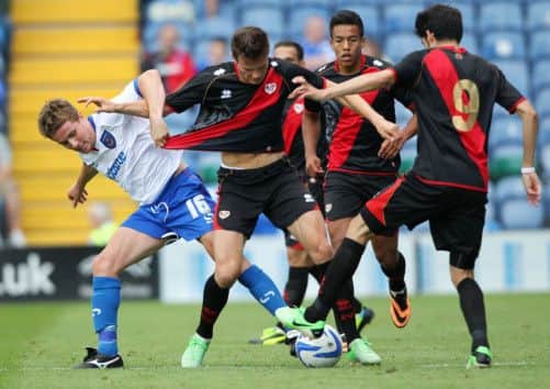 Simon Ferry gets stuck in. Picture: Joe Pepler