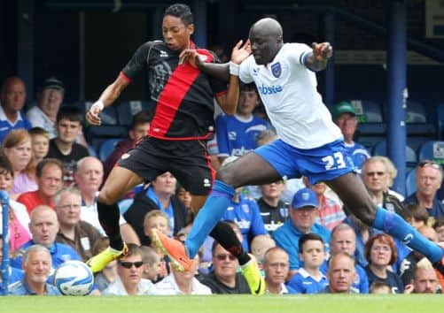 Patrick Agyemang battles with Rayo's Mojica. Picture: Joe Pepler