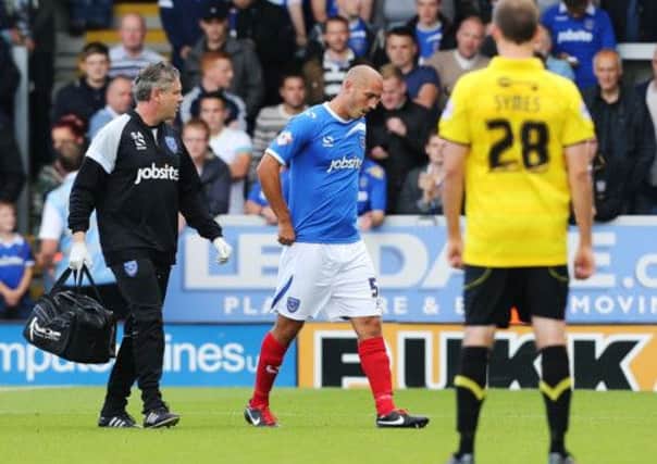 Steve Allen and Joe Devera. Burton Albion v Pompey. September 14, 2013. Picture: Joe Pepler