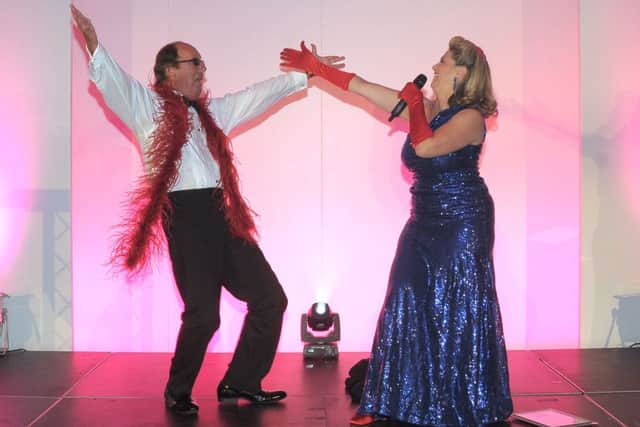 132642-83_MY_business_awards
Johnson Press Business Awards, Grand Hotel, Brighton.
Dawn Gracie, highly cmmended business personality, and Fred Dinenage.
Pic Mick Young
27/09/2013