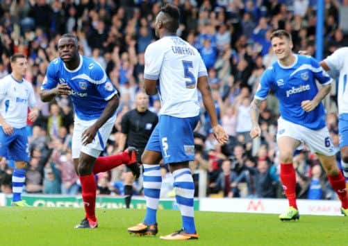Bondz NGala, left, and Sonny Bradley, right, have formed a formidable parternship at the heart of Pompeys defence  Picture: Joe Pepler