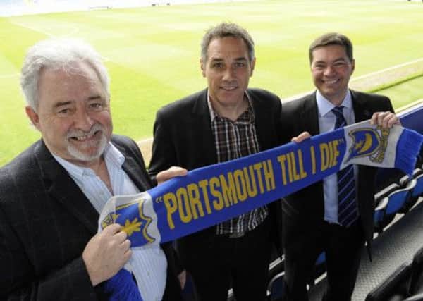 Pompey chairman Iain McInnes, left, with Guy Whittingham, centre, and Mark Catlin.   Picture: Malcolm Wells (131129-0724)