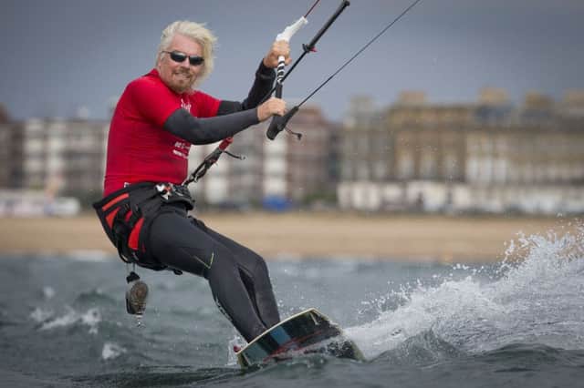 Sir Richard Branson kitesurfing off Hayling Island last year