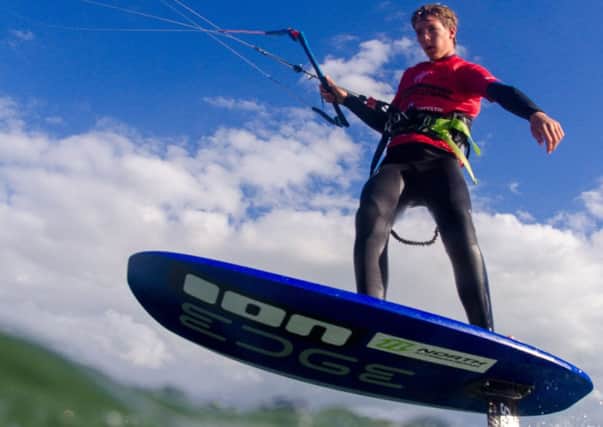 A participant in the Virgin Kitesurfing Armada at Hayling Island
Picture: Martin Allen.