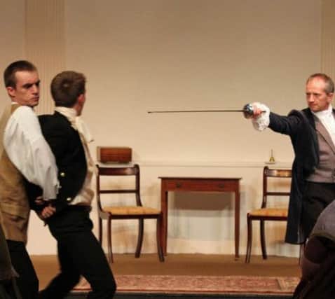 (Left to right) Ray Murphy, Thomas Wright and Andrew Hodson in Artifices Lovers Vows.