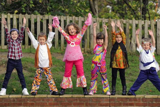 From left, Oliver Gates, six, Cameron Duffy, five, Hollie Phillips, six, Annie Fifield, five, Dakota-Blue Manley, five, and Finley Hill, four. Picture: Malcolm Wells (143129-6037)