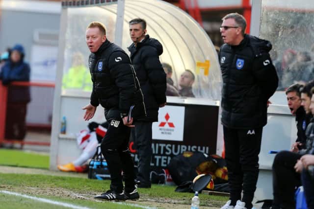 Gary Waddock looks on as Pompey halt their away-day woes. Picture: Joe Pepler