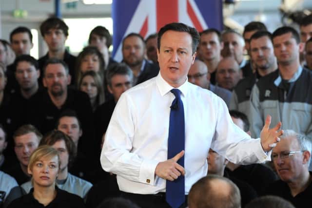 David Cameron addressing Rolls-Royce staff on Wednesday
