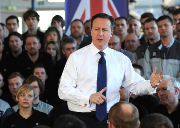 David Cameron addressing Rolls-Royce staff on Wednesday