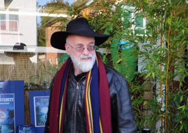 Terry Pratchett at Hayling Island Bookshop in 2008