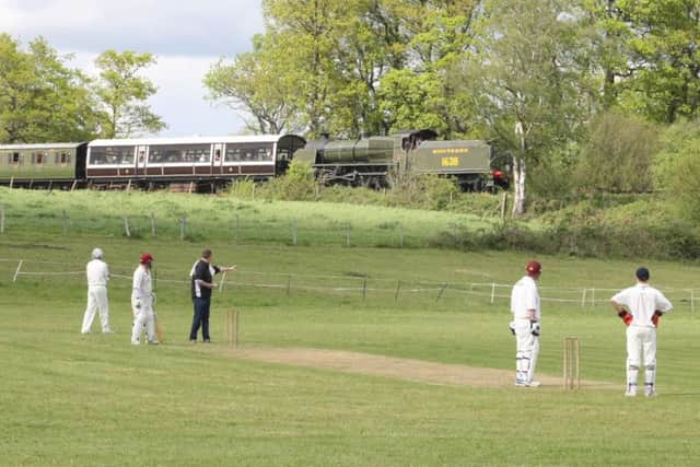 CRICKET Scaynes Hill 3rds v Lancing Manor. The inaugural match for SHCC on the new picturesque ground set in Scaynes Hill with the Bluebell Railway Line running adjacent to the pitch.
Photo by Derek Martin SUS-151005-112338008