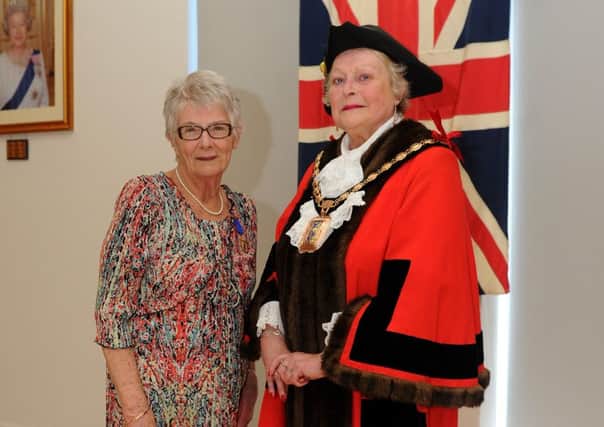 (l-r) Exiting mayor Marjorie Smallcorn with the new Mayor of Havant Cllr. Leah Turner.

Picture: Sarah Standing (150865-89)