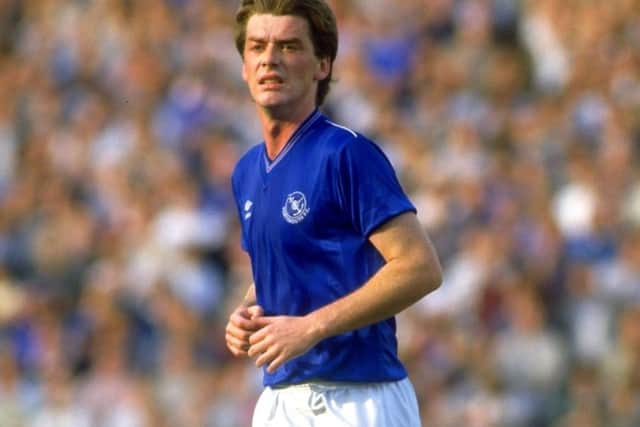 Kevin Dillon in the Pompey kit worn during the 1986-87 season