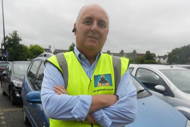 Mr Pothole, Mark Morrell, supports the Time to Fill campaign SUS-150713-165348001